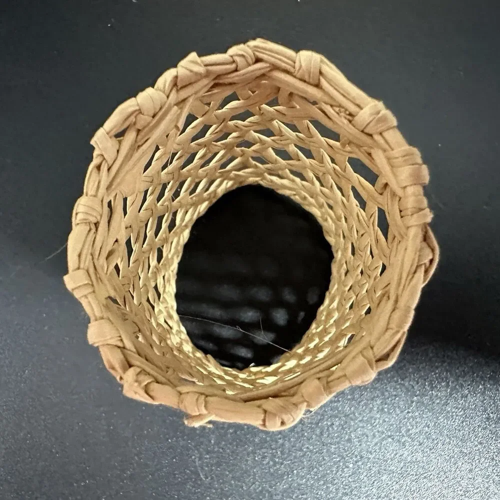 VTG Bamboo Rattan Napkin Rings Set of 12 Woven Box Boho Farmhouse Table Decor